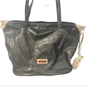 Versace Perfumes Black Gold Handbag Purse Duffel Travel Tote Bag